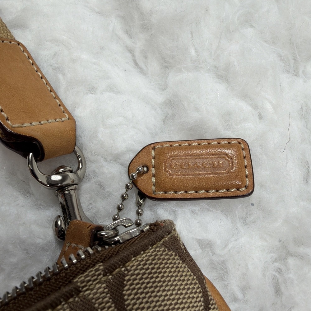 Vintage Y2K COACH Cross Body Shoulder Bag Satchel Beige Khaki Tan BIG C VTG 00's - Picture 4 of 12
